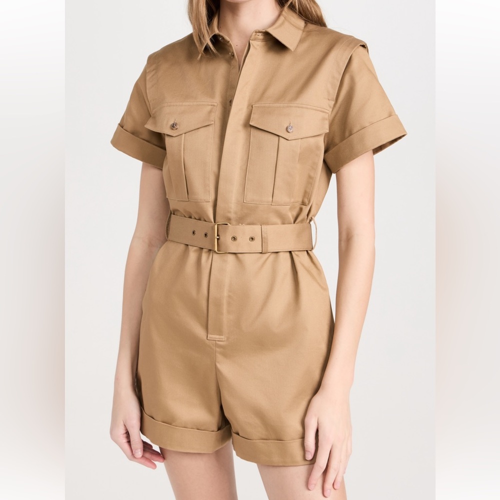NWT Frame Utility Short Jumpsuit, Khaki/Tan, Size Small